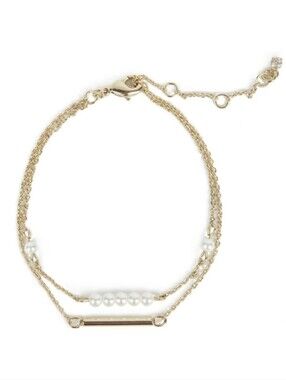 Carolee Daisy Pearl Bracelet - Gold Tone Jewelry with Pearls & Cubic Zirconia